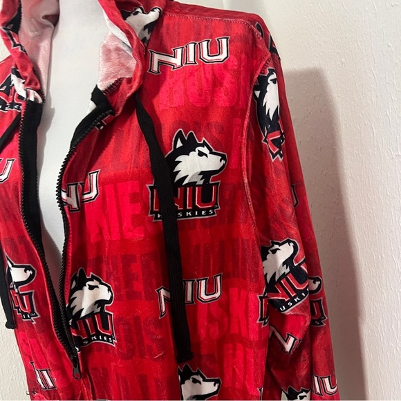 NIU Huskies Red Men's Plus Size XXL Lightweight Jacket Hoodie All Over Print - Picture 2 of 6